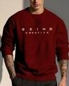 Ausk Men Full Sleeve Round Neck Printed Sweatshirt( Maroon ) Non Returnable
