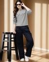 Ausk Women Full Sleeve Round Neck Printed Sweatshirt( Grey ) Non Returnable
