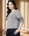 Ausk Women Full Sleeve Round Neck Printed Sweatshirt( Grey ) Non Returnable