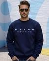 Ausk Men Full Sleeve Round Neck Printed Sweatshirt( Blue ) Non Returnable