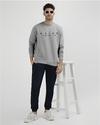 Ausk Men Full Sleeve Round Neck Printed Sweatshirt( Grey ) Non Returnable