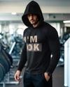 Ausk Men's Printed Full Sleeve Hooded Tshirt(Black) Non Returnable
