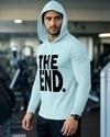 Ausk  Men's Printed Full Sleeve Hooded Tshirt/Tshirt For Men ( Sky Blue) (Non Returnable)