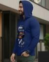 Ausk Men's Printed Full Sleeve Hooded Tshirt(Cotton Blend Fabric)(Blue) Non Returnable