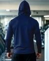 Ausk Men's Printed Full Sleeve Hooded Tshirt(Cotton Blend Fabric)(Blue) Non Returnable