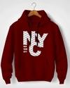 Ausk Men Full Sleeve Printed Hooded Sweatshirt(Fleece Fabric)( Color- Maroon) Non Returnable