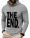 Ausk Men's Printed Full Sleeve Hooded Tshirt/Graphic printed tshirt for men(Cotton Blend)(Grey) Non Returnable