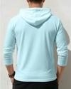Ausk Men's Printed Full Sleeve Hooded Tshirt/Graphic printed tshirt for men(Cotton Blend)(Sky Blue) Non Returnable