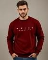 Ausk Men's Printed Maroon Full Sleeve Round Neck Sweatshirt ( Non Returnable)