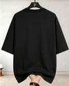 Ausk Graphic Printed Black Half Sleeve Round Neck Oversized T-shirt For Men's (Non Returnable)