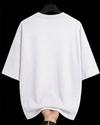 Ausk Men's Printed Half Sleeve Round Neck Oversized Cotton Blend T-Shirt (White & Black) (Non Returnable)