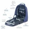 Carriall Columbus Blue & Black Smart Laptop Backpack