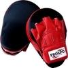 PROSPO Boxing Curved Focus Punching Mitts- Leather Training Hand Pads (Red-Black)