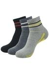 Balenzia Men Black, Light Grey, Dark Grey Cotton Blend Pack of 3 Ankle-Length Socks (Free Size)