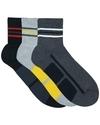 Balenzia Men Black, Light Grey, Dark Grey Cotton Blend Pack of 3 Ankle-Length Socks (Free Size)