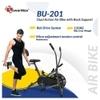 PowerMax Fitness BU-201 Dual Action Air Bike/Exercise Bike for Home |Gym Cycle for Workout With Adjustable Cushioned Seat | Non-Slip Pedals | Fixed Handles Black Gym Bike, Max user weight 120 KG
