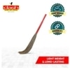 Dash Broom Grass Broom - Pack of 2, Natural Grass Broom for Daily Use with Plastic Handle, Long lasting and Durable Jhadu