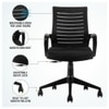 ASTRIDE Ace Mid Back Office Chair for Work from Home/Study Chair Height Adjustable Revolving Chair with Tilt Lock [Heavy Duty Nylon Base, Black]