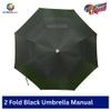 AKC PEARL 21 Black Manual 2-Fold Silver Coated UV Umbrella for Sun & Rain, Pack of 1