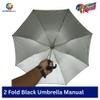 AKC PEARL 21 Black Manual 2-Fold Silver Coated UV Umbrella for Sun & Rain, Pack of 1