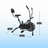 PowerMax Fitness BU-201 Dual Action Air Bike/Exercise Bike for Home |Gym Cycle for Workout With Adjustable Cushioned Seat | Non-Slip Pedals | Fixed Handles Black Gym Bike, Max user weight 120 KG