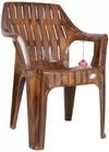 NPPL Plastic Living Room Chair (Finish Color - Brown, Pre-assembled) (Pack of 4)