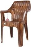 NPPL Plastic Living Room Chair (Finish Color - Brown, Pre-assembled) (Pack of 4)