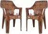 NPPL Plastic Living Room Chair (Finish Color - Brown, Pre-assembled) (Pack of 4)