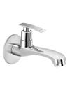 Kamal Full Brass Long Body Bib Cock Tap with Wall Flange Wall Mounted Chrome Finish Silver (Pack of 1)