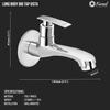Kamal Full Brass Long Body Bib Cock Tap with Wall Flange Wall Mounted Chrome Finish Silver (Pack of 1)
