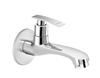 Kamal Full Brass Long Body Bib Cock Tap with Wall Flange Wall Mounted Chrome Finish Silver (Pack of 1)