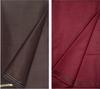 KUNDAN SULZ GWALIOR Men Brown & Maroon Solid Polyester Blend Shirt & Trouser Fabric