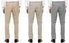 KUNDAN Men's Poly-Viscose Blended Beige, Light Cot Brown & Light Cot Grey Pack of 3 Formal Trousers