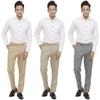 KUNDAN Men's Poly-Viscose Blended Beige, Light Cot Brown & Light Cot Grey Pack of 3 Formal Trousers