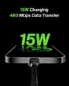 Belkin USB Cable USB-C To USB-A Braided 6.6 Feet (2M) Fast Charging Type C Cable, For iPhone 15 Series And Other USB-C Devices, Tough And Durable, 15W PD, USB-IF Certified - Black