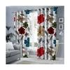 Pjdecor Red, Green Printed Polyester, Silk Room Darkening Window Curtain (5ft) 6023
