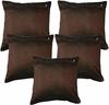 Belive-Me Brown Velvet Cushion Covers (12 x 12 inch) (Pack of 5)