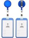 Shining Zon Heavy Duty Retractable Badge Holder with Aluminum Metal Vertical ID Card Holders for Office ID Cards (Set Of 6 Blue Yoyo)