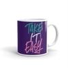 Rish Take It Easy Printed Purple Ceramic Coffee Mug, 350 Ml