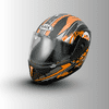 BLACK HELMETS SS-1 FULL FACE HELMET WITH ORANGE GRAPHICS Stylish Matte Black Motorcycle Helmet Comfortable Riding Gear*1