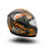 BLACK HELMETS SS-1 FULL FACE HELMET WITH ORANGE GRAPHICS Stylish Matte Black Motorcycle Helmet Comfortable Riding Gear*1