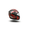 BLACK HELMETS SS-1 FULL FACE HELMET WITH RED GRAPHICS Stylish Matte Black Motorcycle Helmet Comfortable Riding Gear*2
