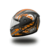 BLACK HELMETS SS-1 FULL FACE HELMET WITH ORANGE GRAPHICS Stylish Matte Black Motorcycle Helmet Comfortable Riding Gear*1