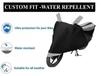 Auto Hub Bike Cover for Royal Enfield Thunder Bird 350 , Dustproof UV Protection water resistant Custom Fit Cover-(Black-Silver )