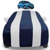 Auto Hub Car Cover Compatible with Honda Brio with Mirror Pockets, Triple Stitched, Water Resistant Car Body Cover, Navy, Silver