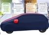 Auto Hub Car Cover Compatible with Tata Indica Vista with Mirror Pockets, Triple Stitched, Navy, Red, Water Resistant Car Body Cover