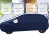 Auto Hub Car Cover Compatible with Honda Brio with Mirror Pockets, Triple Stitched, Water Resistant Car Body Cover, Navy, Silver
