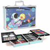 Aditi Toys Color Art Drawing Set 155 Pieces With Acrylic Paint, Colored Pencils, Oil Pastel Crayons, Sketch Pens, Watercolors, Brushes Big Coloring Suitcase, Portable Foldable Design with Carrying Handle and Snap Lock For Boys & Girls 5+ Age (Universe)