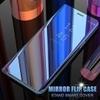 FLY MASTER Mobile Flip Cover for Xiaomi Redmi Note 4, Mirror Clear View with Magnetic Stand, Protective Case, Diamond Blue.