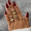 ARZONAI retro rings 6-piece set of women's simple temperament joint ring set Metal Knuckle Ring